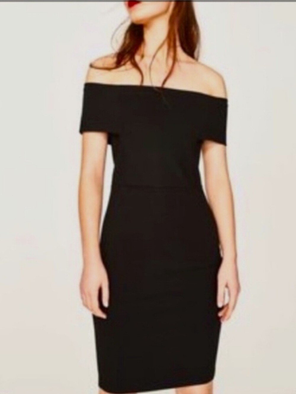ZARA Classic Black Off-Shoulder Women’s Dress SMALL